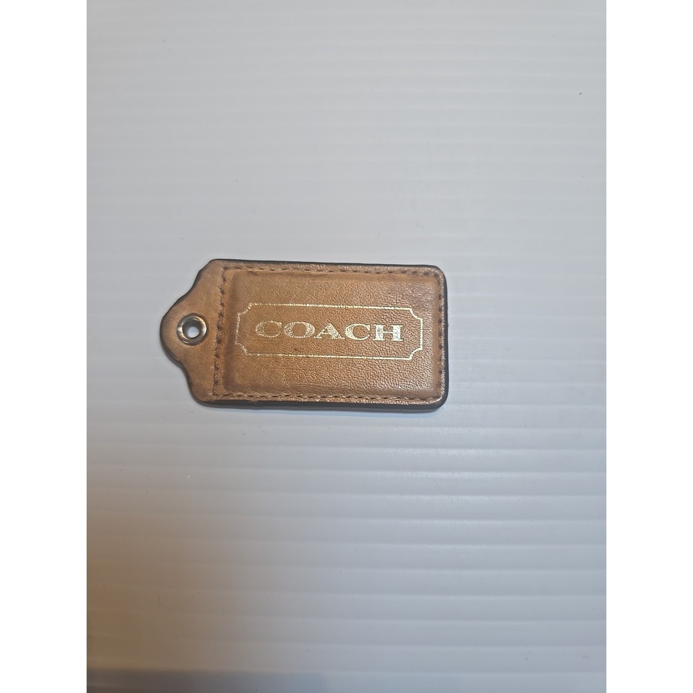 COACH Tan Brown Leather Vintage Style‎ Replacement Hang Tag Charm Purse Handbag